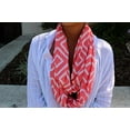 thumbnail image 5 of Pop Fashion Women's Scarf with Hidden Zipper Pocket & Pattern Print Square Geometric (Coral), 5 of 6
