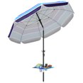 thumbnail image 1 of Outsunny Parasol de Plage avec Table Pliable et Porte-Gobelet, Multicolore, 1 of 10