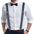 thumbnail image 7 of Buyless Fashion Suspenders for Men - 48" Adjustable Straps 1 1/4" - X Back With Black Clips - 5142-Denim-Blue, 7 of 7