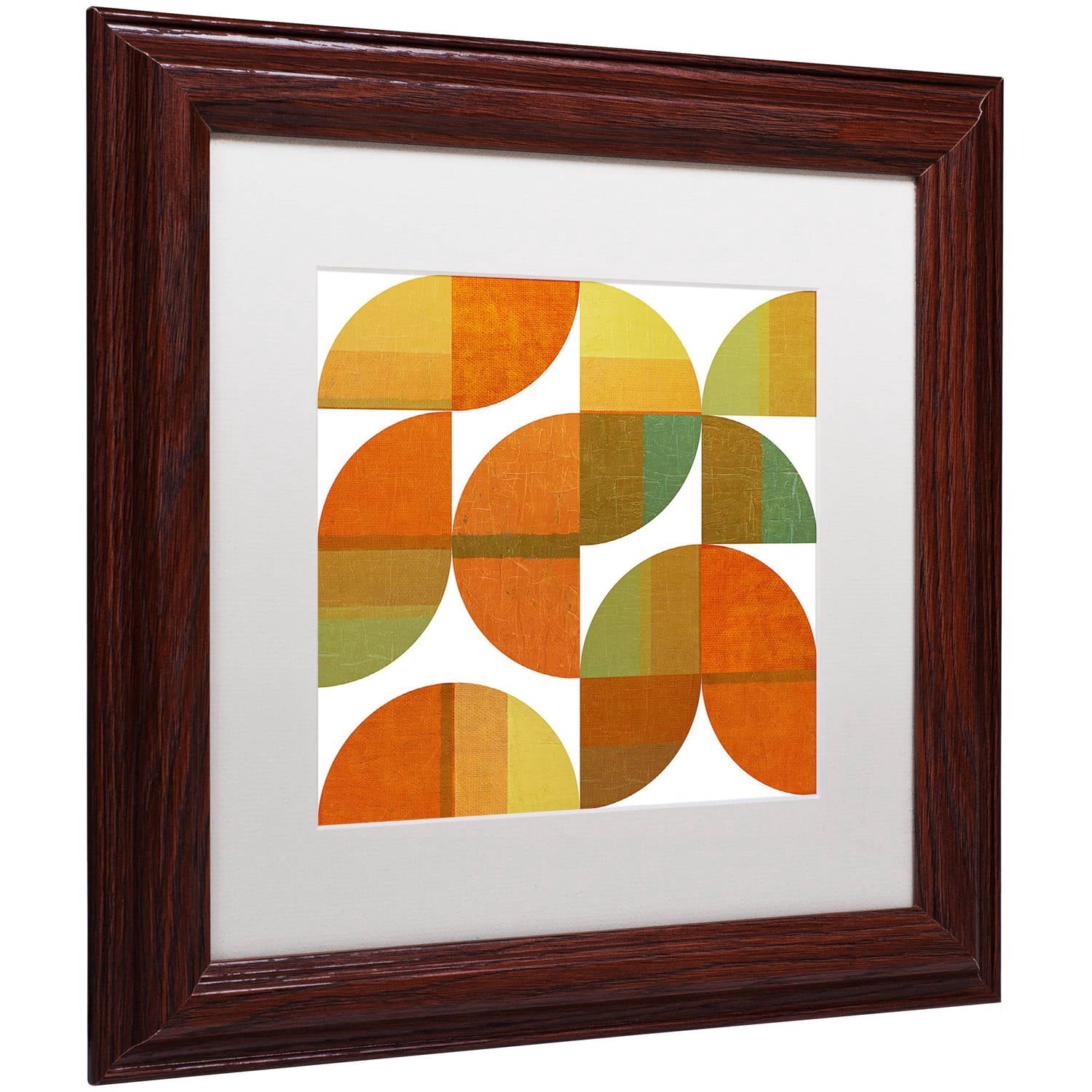 Trademark Fine Art "Four Suns Quartered 1.0" Canvas Art by Michelle Calkins, White Matte, Wood Frame