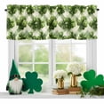 thumbnail image 2 of Kitchen Valances for Window, St Patrick's Day Irish Shamrock Leaf Light Filtering Rod Pocket Valance Curtain, Green Black Buffalo Plaid Short Curtains Window Topper for Bedroom Living Room 54x18in, 2 of 9