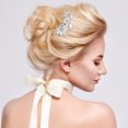 thumbnail image 5 of PATOPS 4Pcs Rhinestone Barrette Bride Hair Pin Crystal Hair Clip Wedding Accessory for Women Silver, 5 of 6