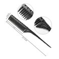 thumbnail image 1 of Nuevo peine portátil para el cabello, cepillo para el cabello con 3 filas de dientes, peine para desenredar, peines de cola de rata para peluquería, herramienta de salón, 1 of 6