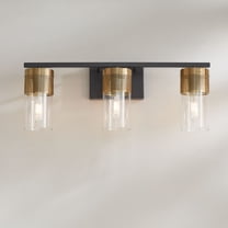 Possini Euro Design Berlin 23 1/2" High Modern 3 Light Bathroom Vanity Wall Lamp Light Fixture Mount Hardwired Black and Gold