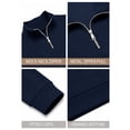 thumbnail image 6 of JULMCOMO Quarter Zip Pullover Sweatshirt for Men Solid Color Stand Collar Long Sleeve Casual Athletic Tops for Fall Winter Navy M, 6 of 8