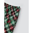thumbnail image 5 of Family Matching Christmas Pajamas Set with Dog Green Red Plaid Button Down Long Sleeve Sleepwear, 5 of 10
