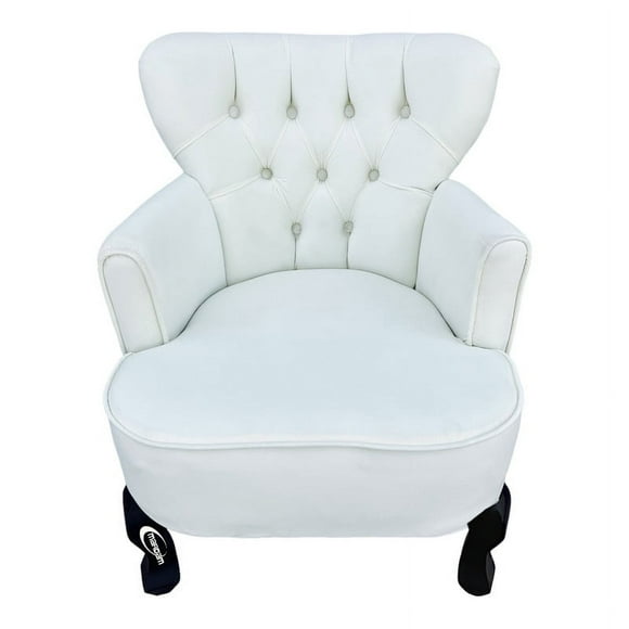 Sillón Individual Vintage MARDAM Terciopelo blanco 80 cm