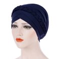 thumbnail image 2 of Visland Women Turban Hat, Fashion Casual Solid Color Braid Design Soft Cozy Milk Silk Muslim Hijab Chemo Cap Hair Care Cap Head Wrap for Hair Beauty Daily Wear, 2 of 8
