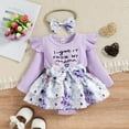 thumbnail image 3 of Baby Girl Floral Romper Ruffle Lace Dress Long Sleeve Fall Spring Pullover Skirt with HairBand,0-24M, 3 of 8