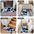 thumbnail image 6 of Blue Black Geometric Door Mat&nbsp;Indoor Outdoor Entrance, Non Slip Rug for Kitchen Bathroom Entryway Rug, Modern Minimalist Abstract Stripes Washable Doormat Floor Mat for Office 20x31.5 Inch, 6 of 8
