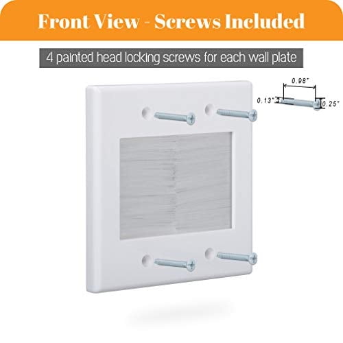 Kebulldola 2 Gang Brush Placa de Pared Blanca Paquete de 2, Kit de Ges