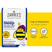 Zarbee's Children's Sleep Chewable Tablet with Melatonin, Grape, 30 Count