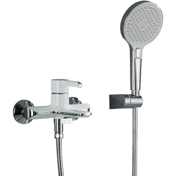 Chrome Tub Filler Faucet with Handheld Shower Head, Modern Brass Wall-Mount Bath Tub Filler Faucet High Flow Bathtub Faucet with Shower Diverter