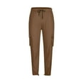 thumbnail image 3 of Men's Big & Tall Fleece Cargo Sweatpants Coffee XL, 3 of 5