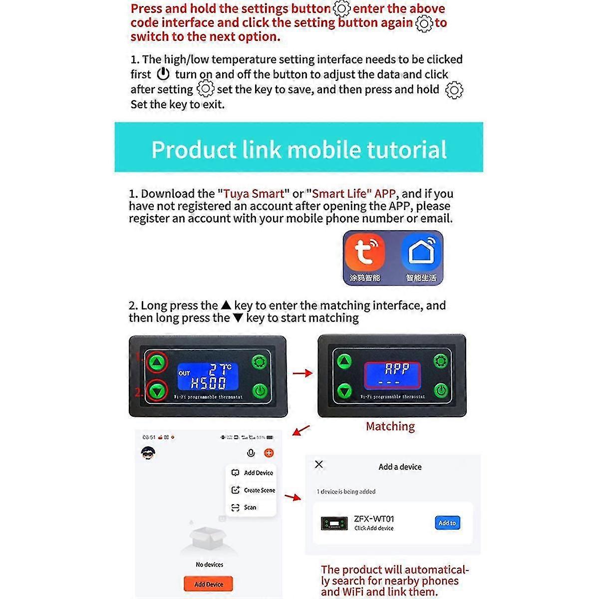 Temperature Remote Controller WIFI Remote Digital Temperature Controller K Thermocouple High ...