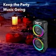 thumbnail image 2 of Dual 8’’ Wireless Party Bluetooth Speaker with Microphone, Remote, Portable PA Speaker System, RGB LED Party Lights, Karaoke Machine with Treble & Bass, FM/AUX/USB/TF/TWS/Echo, 2 of 10