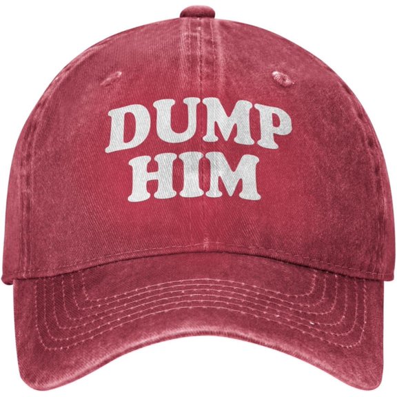 Dump Him Hat Funny Cotton Washed Cowboy Baseball Cap Adjustable Unisex Dad Hats