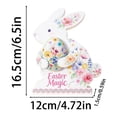 thumbnail image 3 of YWIYIUD 1PC Wooden Easter Rabbit Table Decorations Easter Hand Painted Rabbit Ornaments Tabletop Centerpieces Tiered Tray Decor for Spring Easter Indoor Home Party Patio Yard Decor 6.5inch, 3 of 5