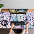 thumbnail image 4 of Long Mouse Pads for Desk,Blue and Pink Pioneer Flower Pattern Desk Mats on Top Of Desks, Desk Mouse Pad Extra Large with 3mm Non-Slip Base and Stitched Edge for Gaming,Office,Work,Home 47.3"x23.6", 4 of 6