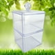 thumbnail image 5 of Contenedor de almacenamiento de acrílico transparente de doble capa, caja para hisopos de algodón con tapa, caja cosmética, soporte para discos de algodón., 5 of 7