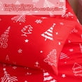 thumbnail image 4 of Juego de sábanas JSD con forma de árbol de Navidad rojo para niños, tamaño doble, 3 piezas, 4 of 8