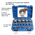thumbnail image 2 of 21-Piece Set Of 12-Point Plum Blossom Socket Set 1/2 Inch Big Fly Socket Head 8-36mm Specification Plum Blossom Socket Head, 2 of 5