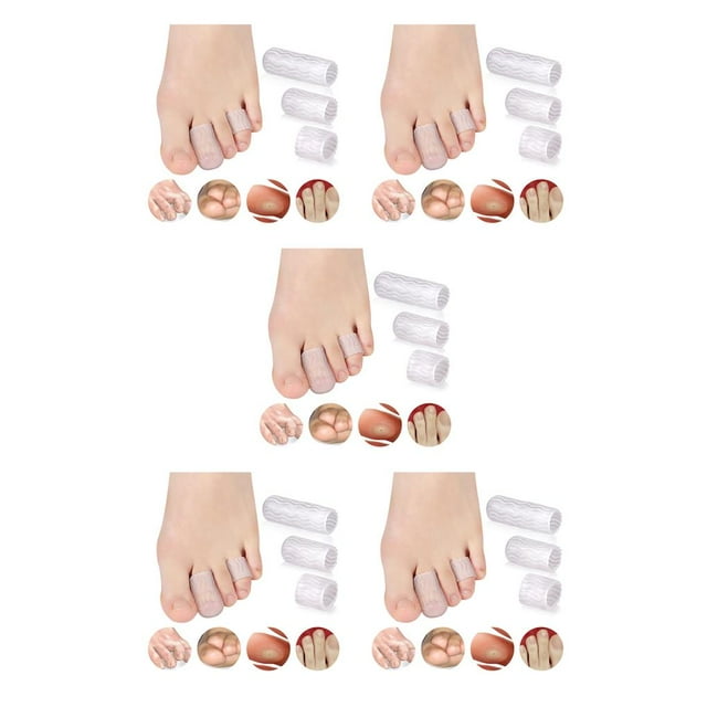 Seitruly 10 Pieces Toe Tubes Sleeves Flexible Compression Sleeves Accessory Good Foot Reusable Protection Toe Simple Washable Design Gel No.1 5piezas Seitruly CBP230696