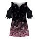 thumbnail image 4 of Mujeres Verano Cremallera Cuello en V Encaje Costura Manga corta Estampado sin tirantes Camiseta Tops Blusas Pompotops  hkajfhjk464445, 4 of 5