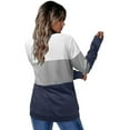 thumbnail image 3 of ONLYSHE Casual Basic Crewneck Sweatshirts For Womens Long Sleeve Color Block Pullover T shirts Tunic Tops, 3 of 7