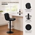 thumbnail image 6 of Walktory Set of 2 Swivel Adjustable PU Leather Counter Height Bar Stools Black, 6 of 8
