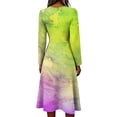 thumbnail image 5 of BOMYJESK Summer Dresses for Women Ruffle Hem Swing Spring Midi Dresses Ruched Flowy Pleated Formal Dress Green L, 5 of 5
