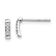 Sterling Silver White Ice Diamond Post Earrings 8x2 mm (0.048 cttw, I1-I3 Clarity, I-J Color)