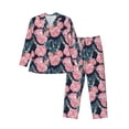 thumbnail image 1 of Balery Rose Flowers Pijama para Hombre de Dos Piezas con Manga Larga, Conjunto de Dormir y Descanso Suave con Bolsillos-Medium, 1 of 7