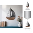 thumbnail image 4 of Sagebrook Home Nautical Metal Wall Art - Sailboat Design - Iron & Wood - Coastal Decor for Home, Office, Bedroom, Living Room - 19" Brown, 4 of 11