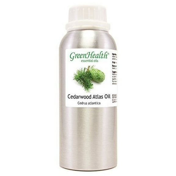 GreenHealth Cedarwood Atlas – 8 fl oz (237 ml) Aluminum Bottle w/Plug Cap – 100% Pure Essential Oil