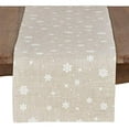 thumbnail image 2 of Saro Lifestyle Snowflake Table Runner 120 in. x 1 lbs Natural Poly & Linen Blend Holiday Décor, 2 of 4