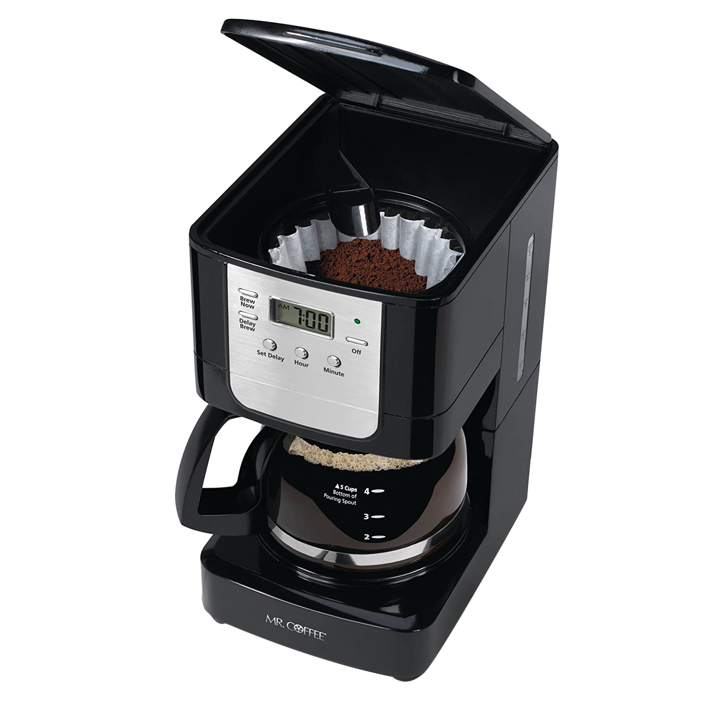 Coffee Maker Cup Black Programmable Coffee Maker, Brew Drip 5-Cup Single  Serve
