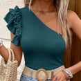 thumbnail image 6 of Kaemgyyd Off the Shoulder Tops for Women Breathable Loose Ruffle Sleeveless Blouse Trendy Slim Fit Backless Boho Shirts, 6 of 6