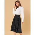 thumbnail image 4 of INSPIRE CHIC Falda Midi De Lunares Vintage Con Cremallera En La Cintura Elástica Para Mujer Negro XS, 4 of 6