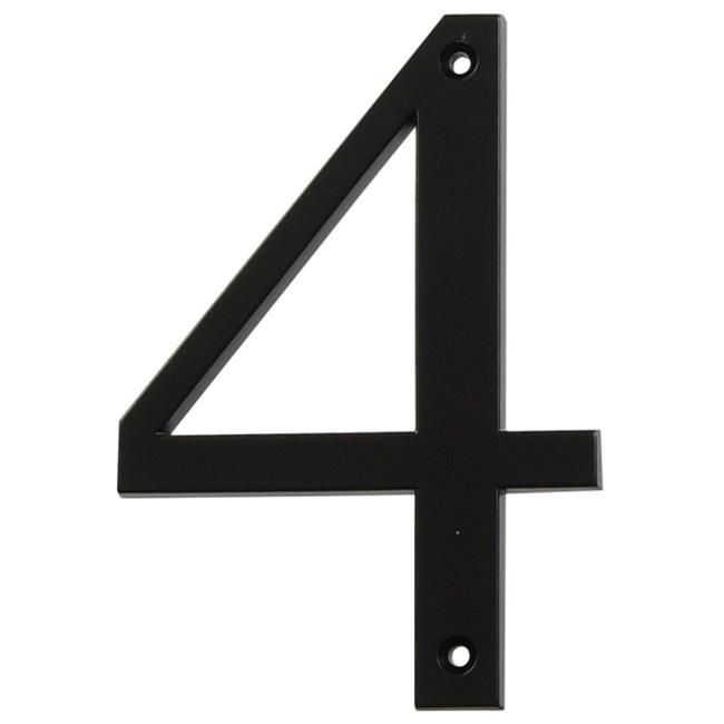 Hillman Group 843144 4 in. Black Distinctions Zinc Die-Cast Flush Mount House Number - 4 -  3 Piece