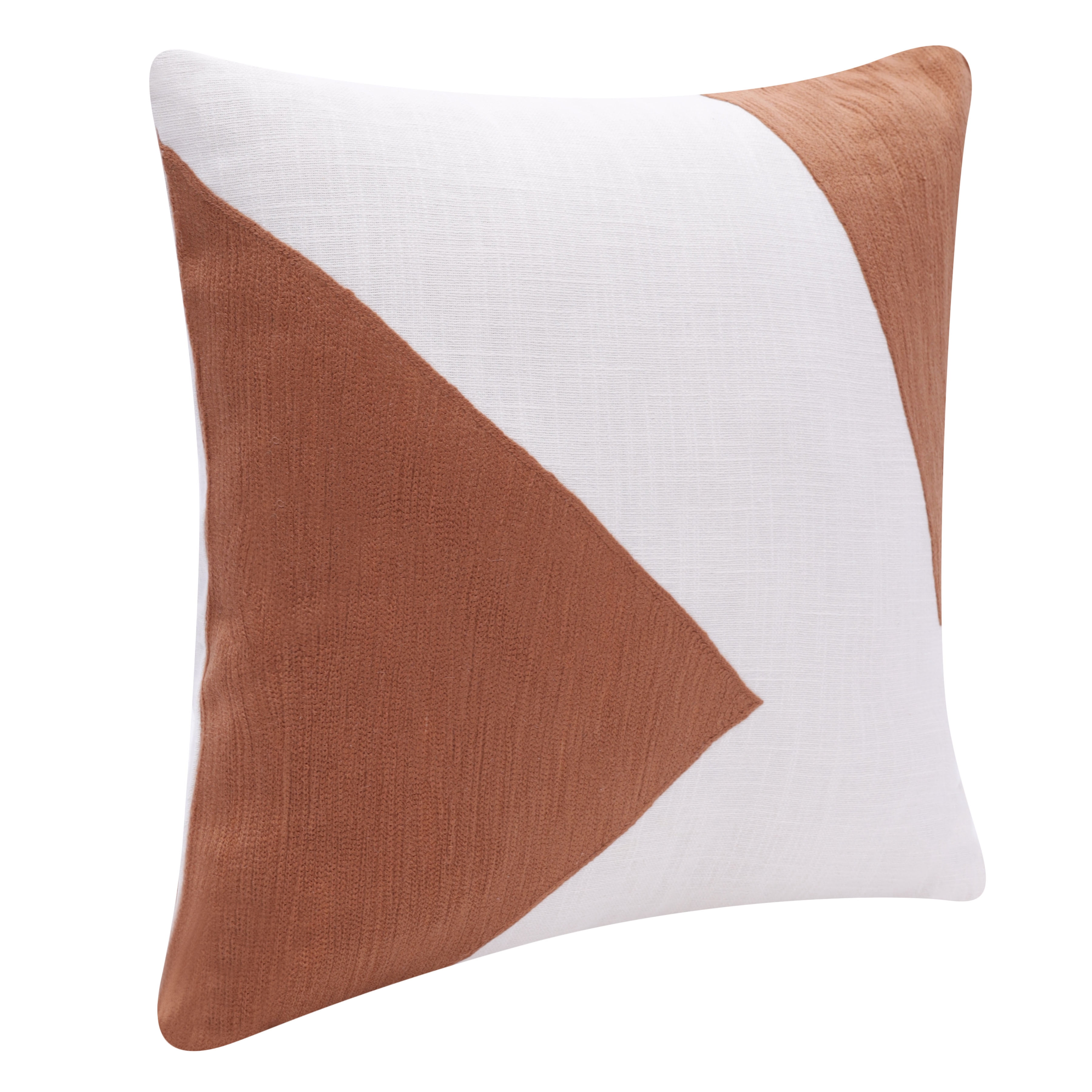 Harlow Hill Stacy Garcia Adobe/Ivory Abstract 20" x 20" Cotton Adult Decorative Feather Filled Pillow