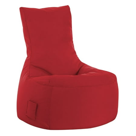 Lifestyle Collection Bean Bag - Gouchee Home Swing Brava Collection Polyester Upholstered Bean Bag Armless Lounge Chair, Red