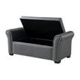 thumbnail image 2 of Inspired Home Noem Faux Leather Storage Bench Nailhead Trim, Grey, 2 of 9