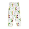 thumbnail image 6 of Uemuo Mardi Gras Carnival1 Pattern Women's Wide Leg Palazzo Lounge Pants with Pockets Light Weight Loose Comfy Casual Pajama Pants-Medium, 6 of 9