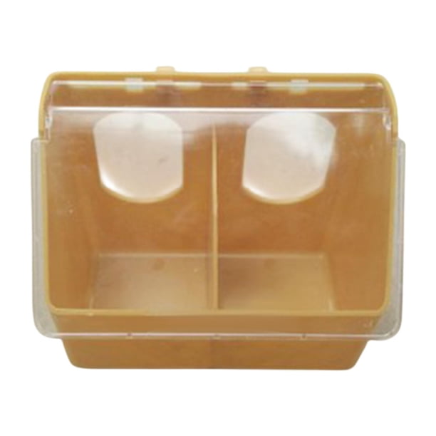 Alimentador de pájaros de paloma Alimentador de comedero accesorios de jaula Alimentador de ranura a prueba de fugas para agua de alimentación de Dos agujeros