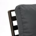 thumbnail image 4 of LeisureMod Walbrooke Mid-Century Modern Outdoor Armchair with Brown Powder Coated Aluminum Frame and Removable Cushions for Patio, Balcony, and Backyard, Set of 2, Charcoal, 4 of 6