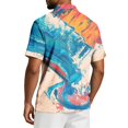 thumbnail image 6 of Tie Dye Polo Shirts for Men Henley Short Sleeve Cotton Linen Tees Causal Vacation Loose T Shirts, XL, 6 of 6
