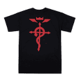 thumbnail image 2 of Fullmetal Alchemist Brotherhood Poster Art & Flamel Symbol Crew Neck Shirt Sleeve Men's Black T-shirt-XS, 2 of 4