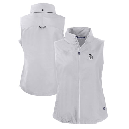 Women s Cutter & Buck Gray San Diego Padres Charter Eco Recycled Full-Zip Vest