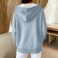 thumbnail image 3 of Full Zip up Hoodie for Women Oversized Long Sleeve Sweatshirts Fall Outfits Casual Fashion Jackets with Pocket New Light Fall Jacket Women Light Blue XL, 3 of 9